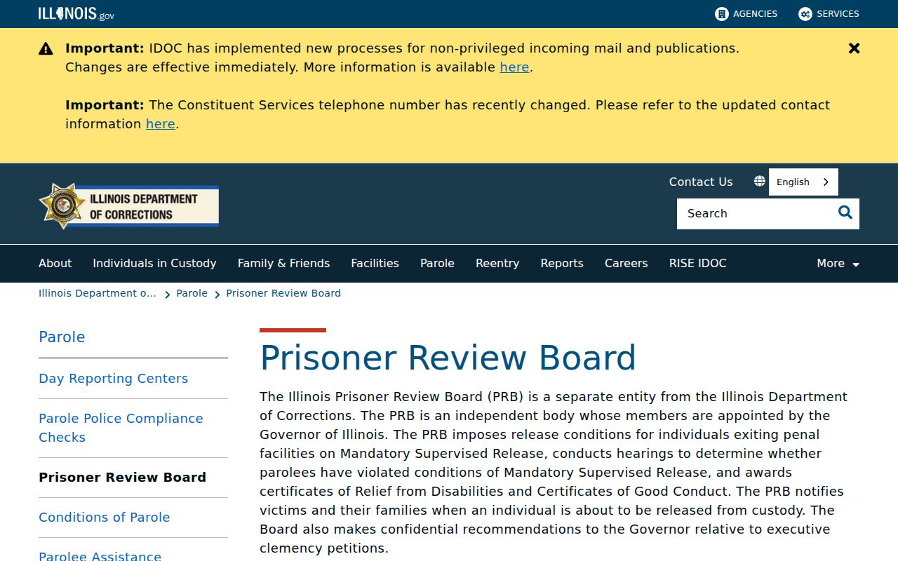 Randolph County criminal court sentence and parole authority