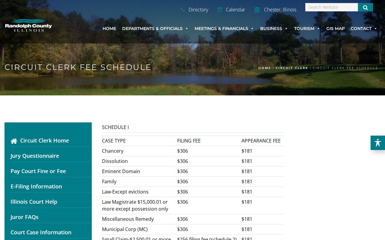 Randolph County arrest lookup and court fee information