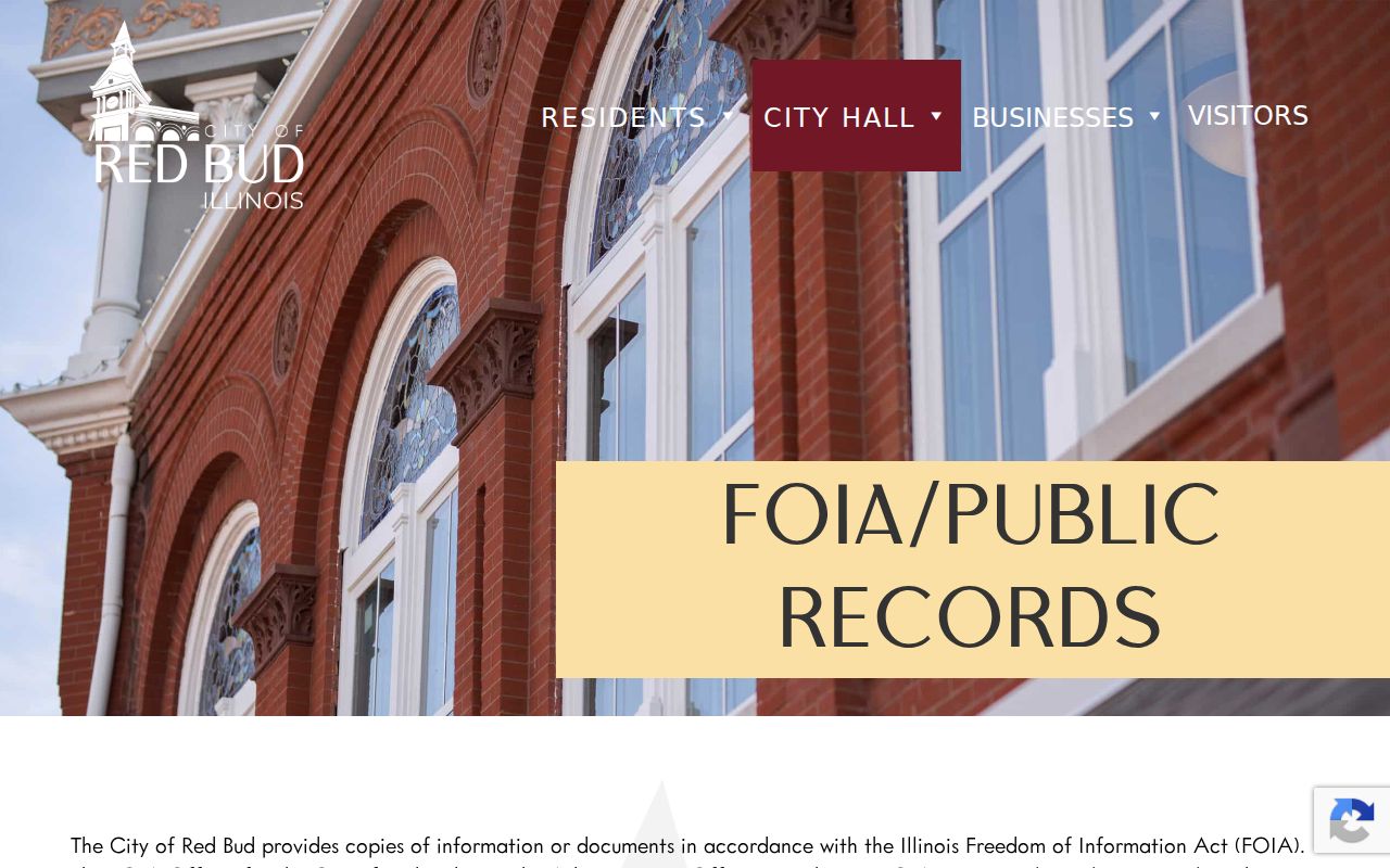 Neighboring city FOIA page demonstrating separate municipal records channels